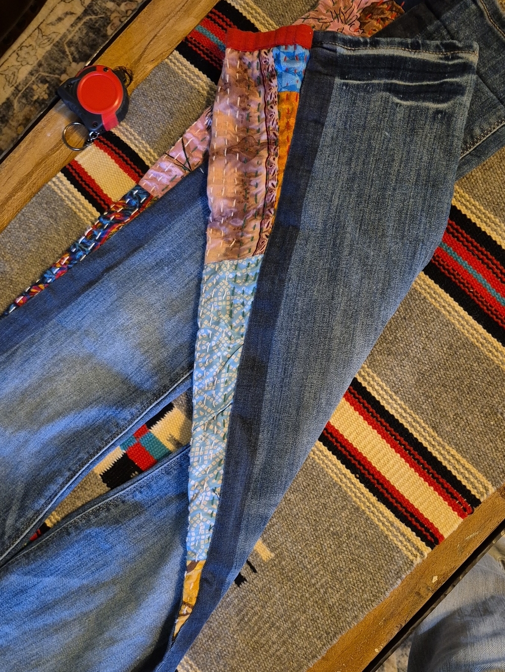 ExPressJeansRepurposed "LoveMeTwice"BellBottom Jeans.sz2 R. W13"×30" 7rise(1670A - Picture 8 of 16